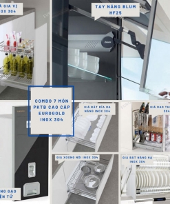 Combo phụ kiện Eurogold 7 món cao cấp inox 304