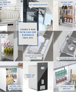 Combo phụ kiện tủ bếp 9 món Eurogold cao cấp inox 304