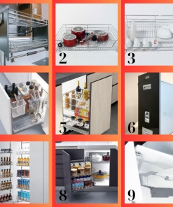 Combo Phụ Kiện Tủ Bếp Fulco 9 Món Cao Cấp Inox 304
